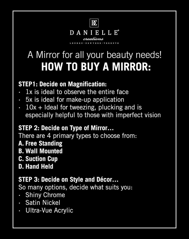 DC DANIELLE Danielle Midnight Matte Round Vanity Mirror with 10x Magnification - Image 2